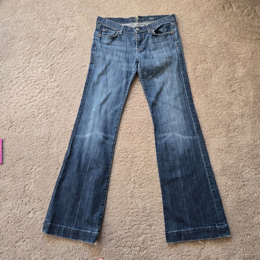 7 For All Mankind Dojo Low Rise Wide Leg Flare Jeans 29" - from late 2000s!